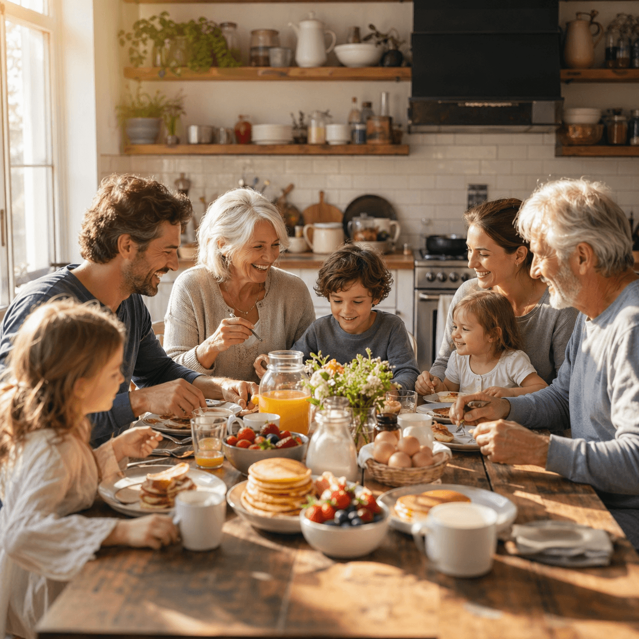 Família a organizar o dia a dia em conjunto
